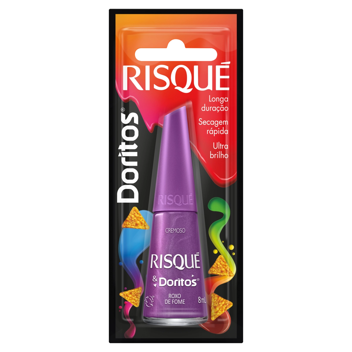 Esmalte Cremoso Roxo De Fome Risqué Doritos Blister 8ml