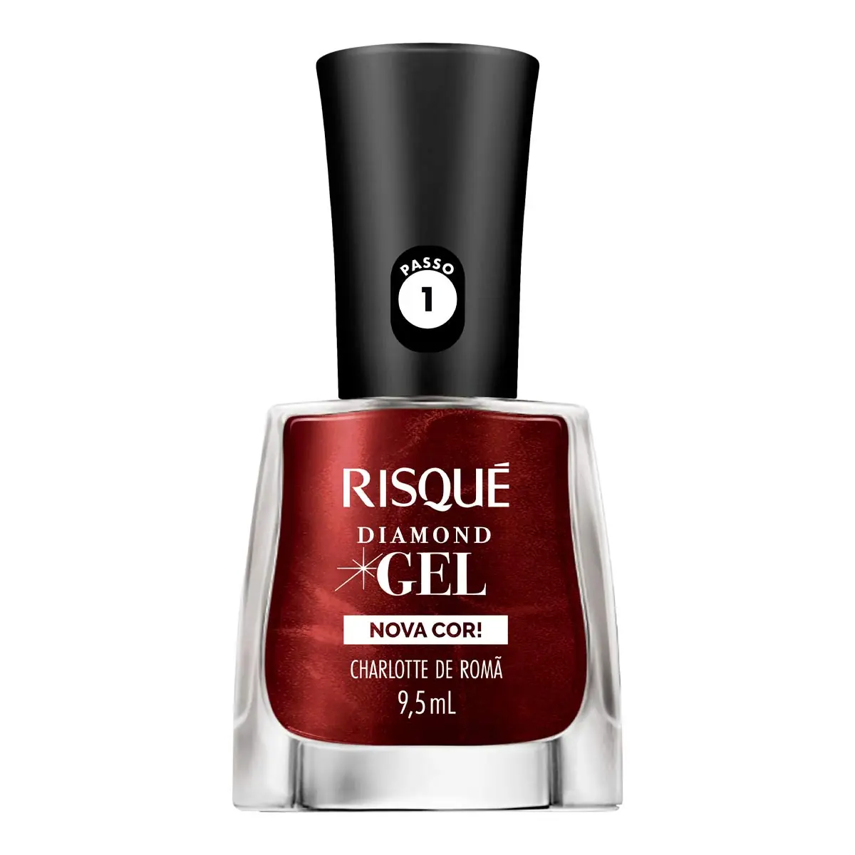 Esmalte Metálico Gel Charlotte De Romã Risqué Diamond Frasco 9,5ml