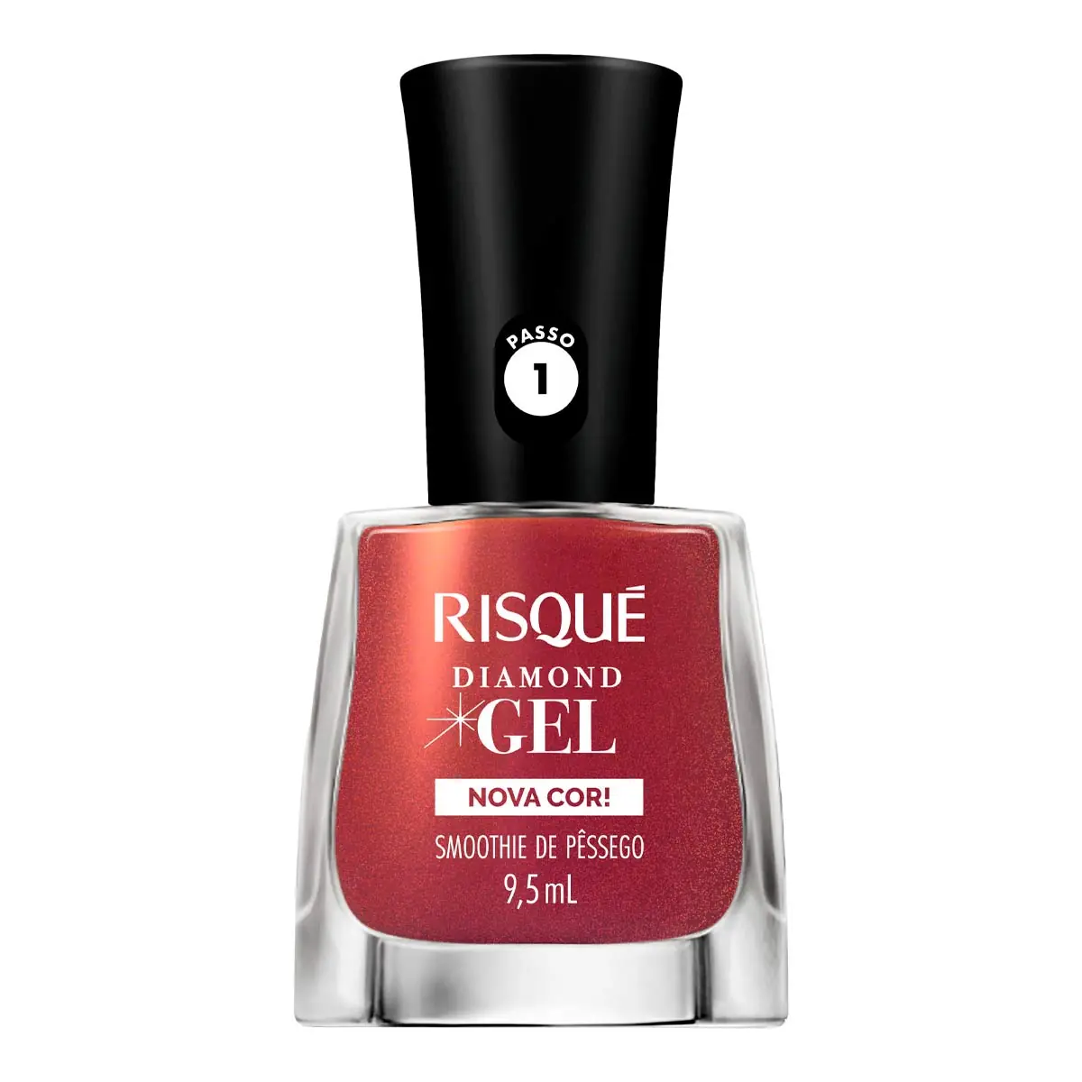 Esmalte Risque Cr Diamond Dgel Smoothie De Pessego 9,5ml