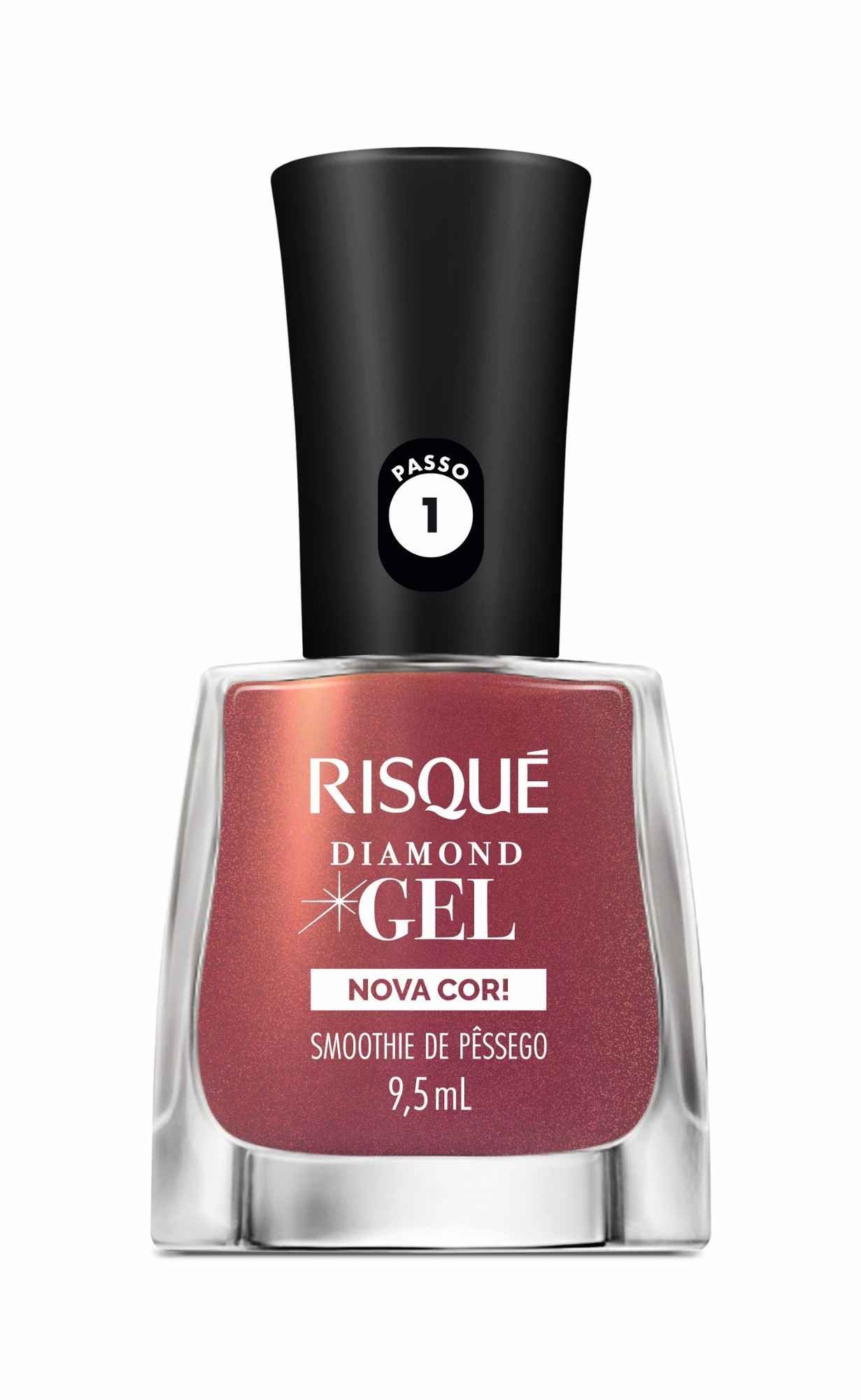 Esmalte Risque Cr Diamond Dgel Smoothie De Pessego 9,5ml