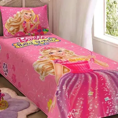 Jogo De Cama Solteiro Kids Barbie E O Portal Secreto 3 Peças Algodão/poliéster 150 Fios Lilás Lepper