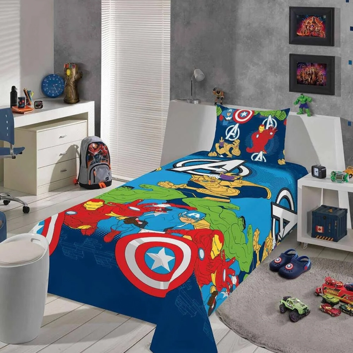 Jogo De Cama Em Microfibra Juvenil Avengers