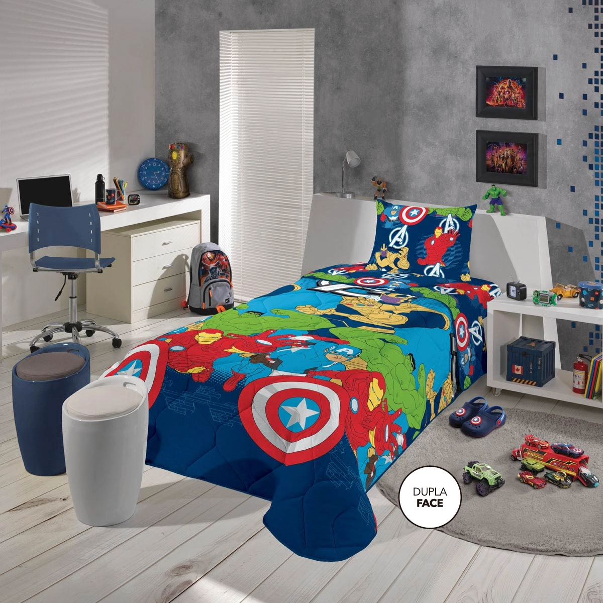 Colcha Matelase Dupla Face Microfibra Solt Avengers 6510401 Leeper