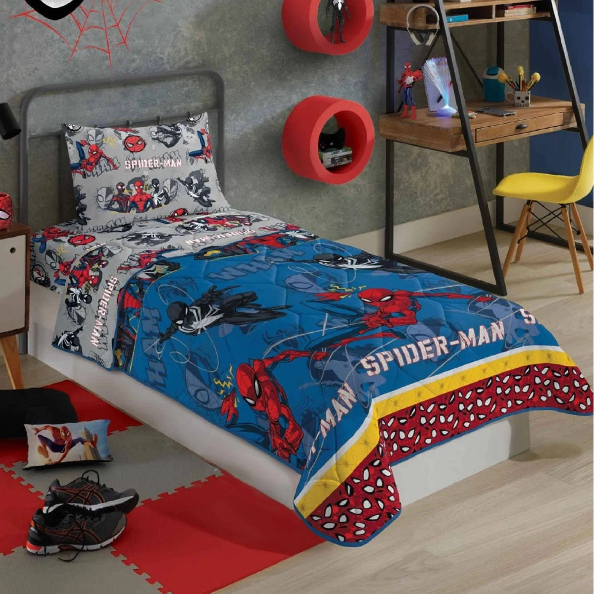 Colcha Matelase Dupla Face Microfibra Solt Spider Man 6510801 Leeper