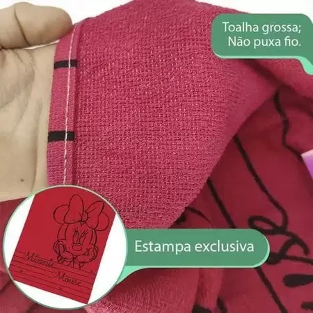 Toalha Felpuda De Banho Estampada Minnie 70 Cm X 1,35 M Com 1 Peca S/ Emb. 7891354355754