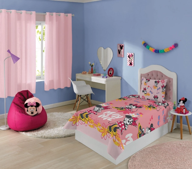 Jogo De Cama Microfibra Solteiro Estampado Minnie 1,40 M X 2,20 M Com 3 Pecas 7891354363032 Fci:c7ff