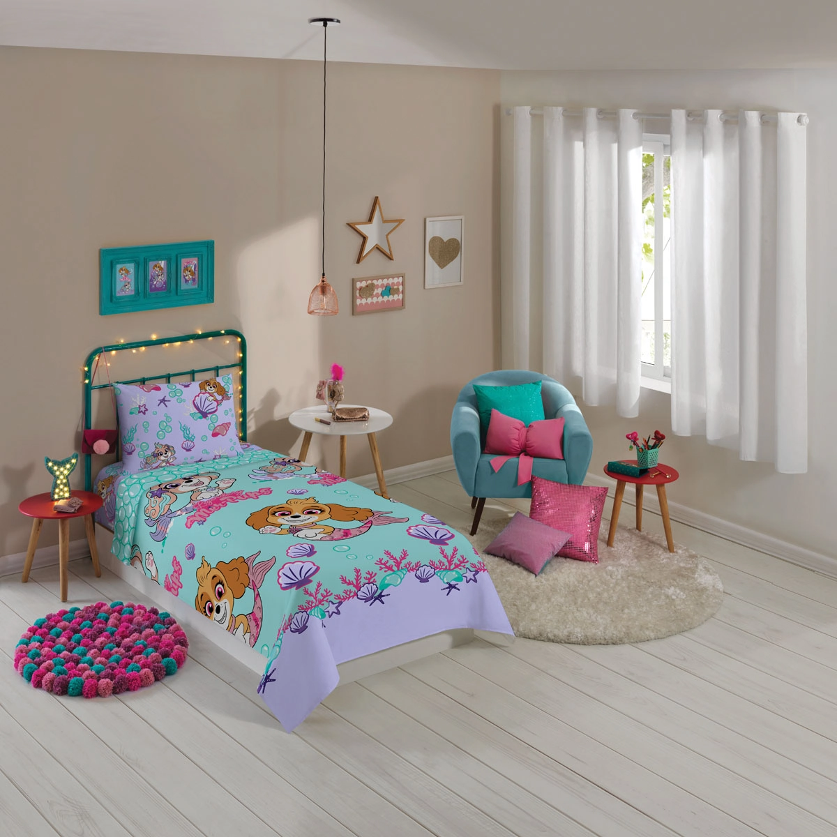 Kit Cama Microfibra Patrulha Canina Menina 140x220cm 3pcs 5978401 Lepper