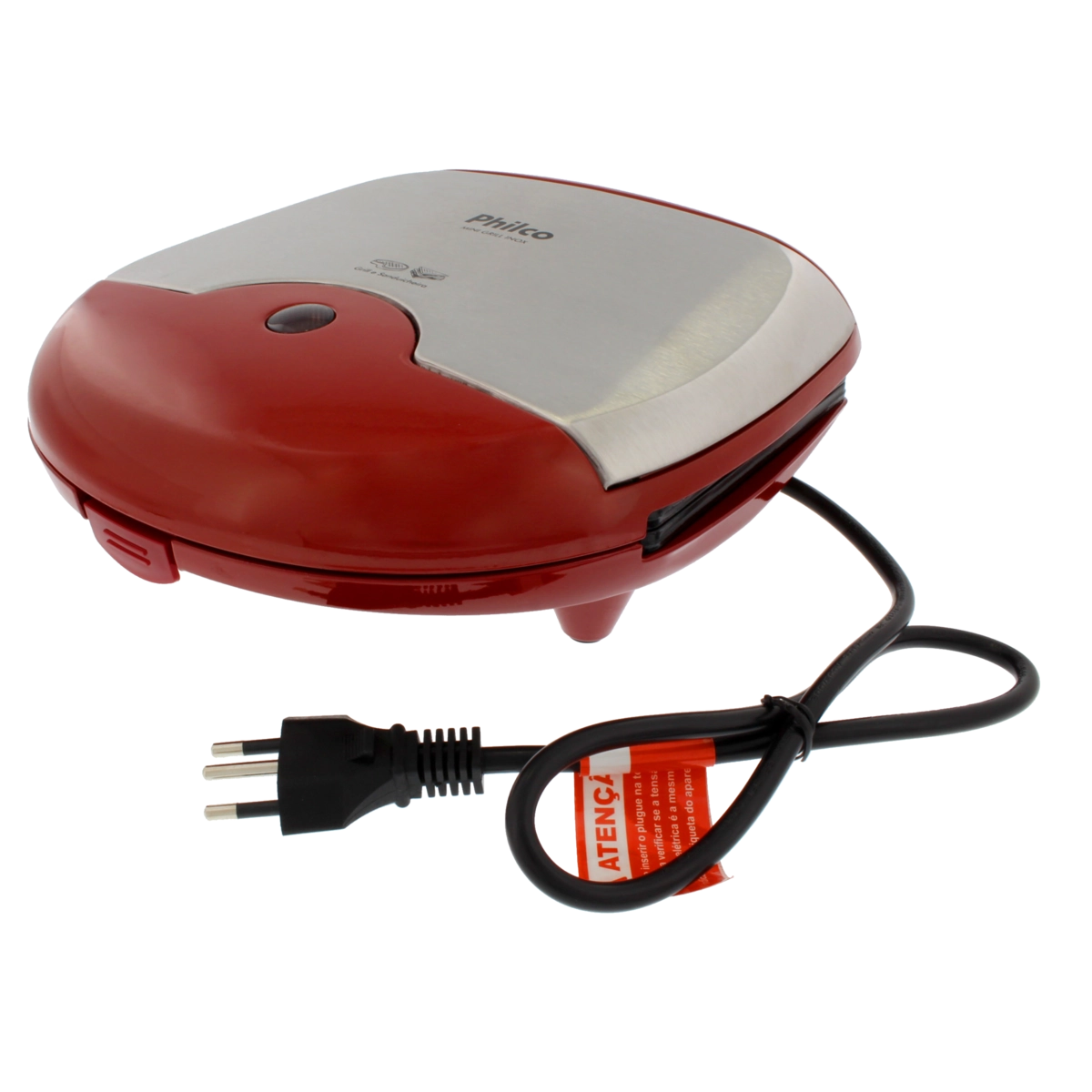 Mini Grill Inox Vermelho PHILCO 110V