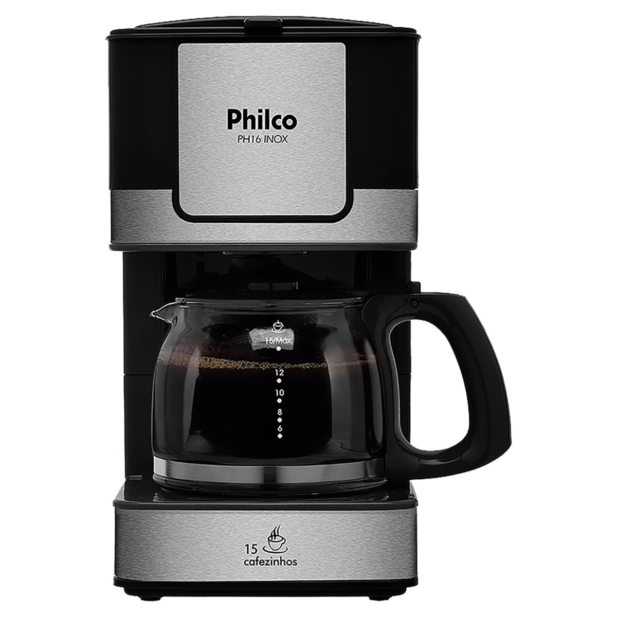 Cafeteira Elétrica Doméstica Preta Ph16 Inox 600ml Philco 127v