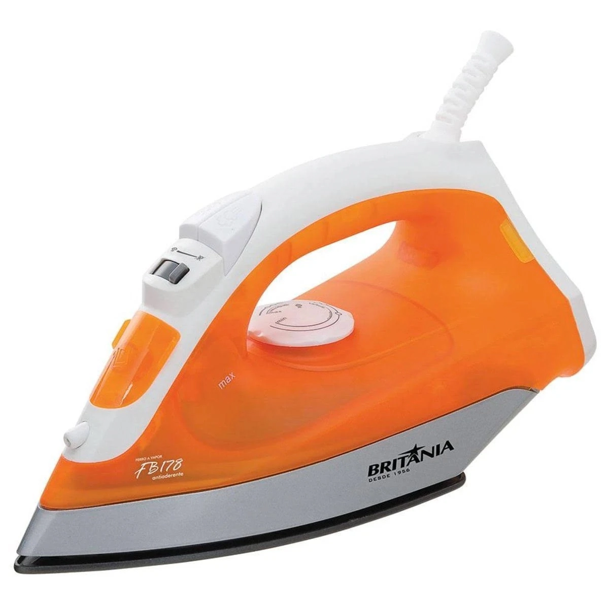 Ferro a Vapor Britânia FB178, 1120W, Laranja/Branco - 220V