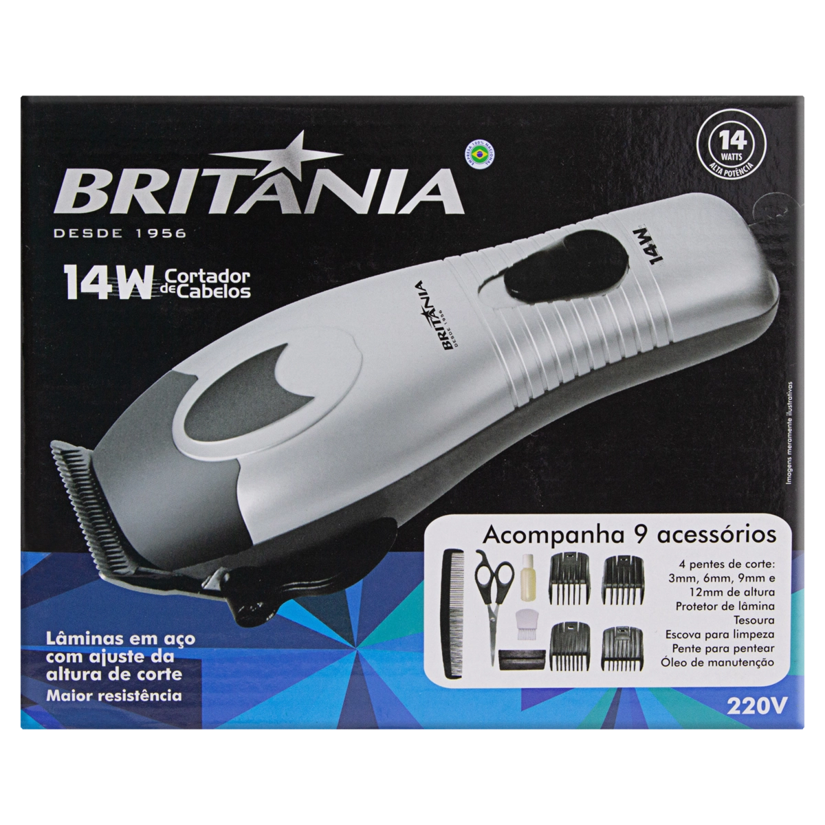 Cortador de Cabelos Britânia 14w 220v