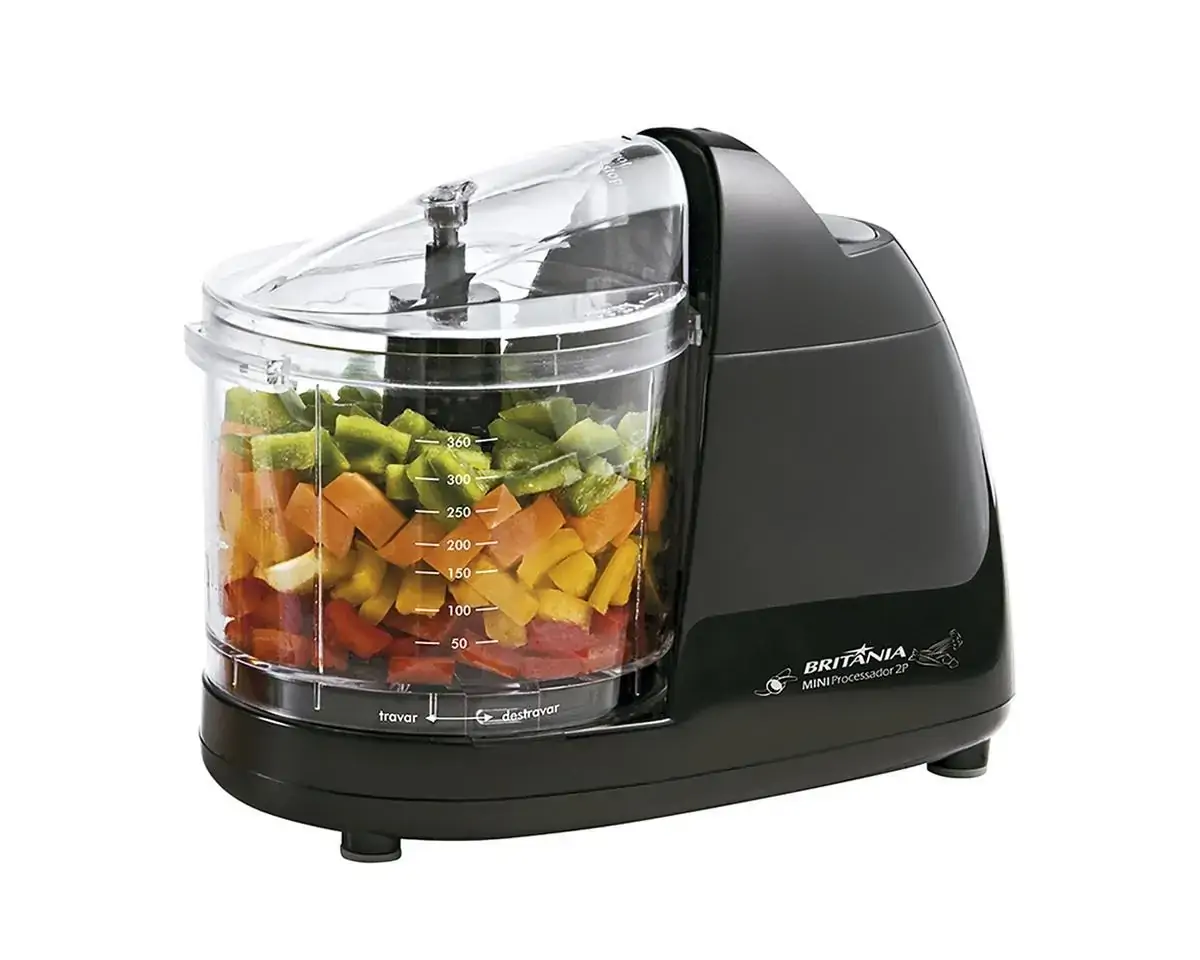 Mini Processador de Alimentos Britânia 2P Preto 50W