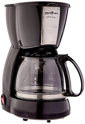 Cafeteira 15 Cafés BRITÂNIA CP15 Inox/Preto 220V