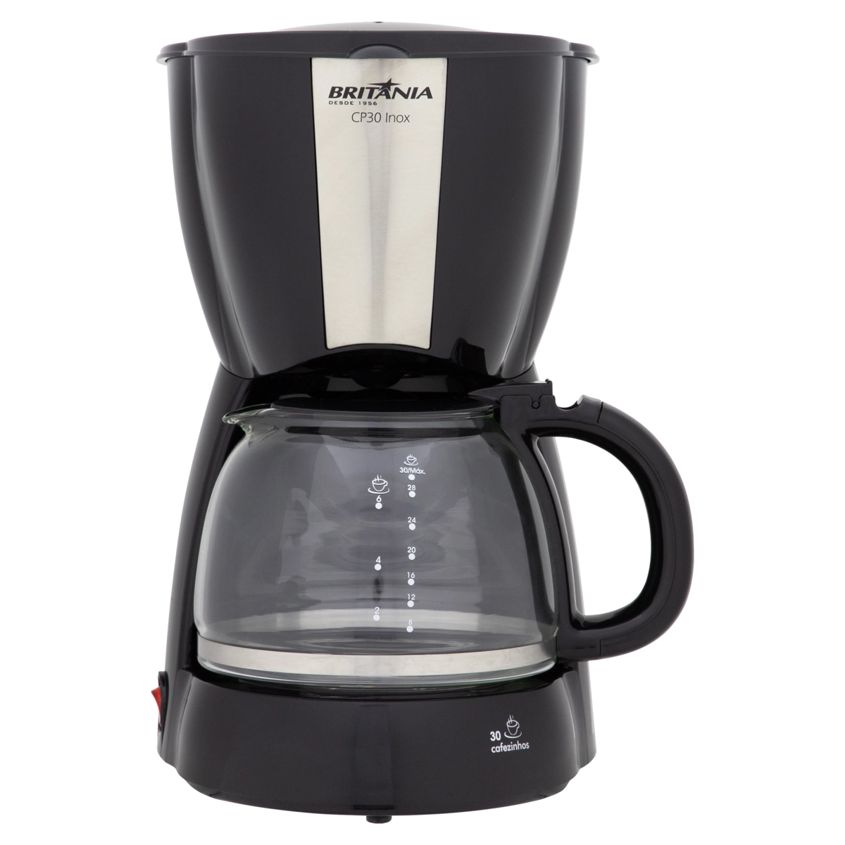 Cafeteira Elétrica Doméstica Preta Cp30 Inox Britânia 220v