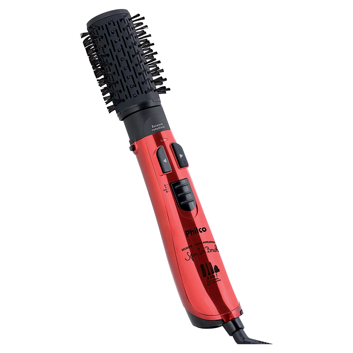 Escova Elétrica Rotativa Vermelha Ceramic Spin Brush Philco 127v