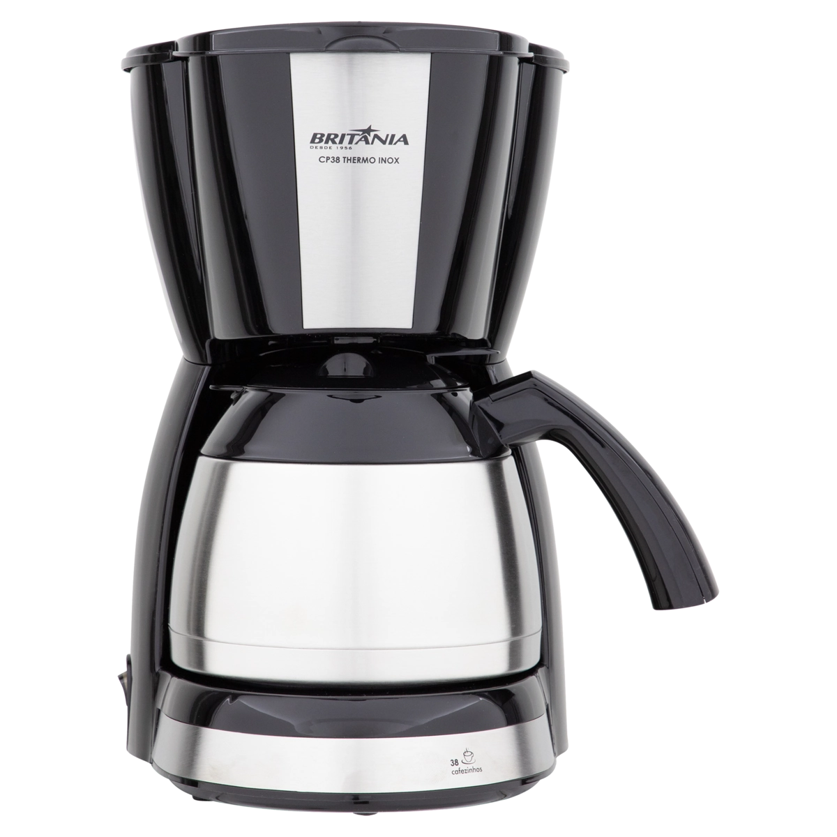 Cafeteira Elétrica Doméstica Preta Cp38 Thermo Inox Britânia 220v