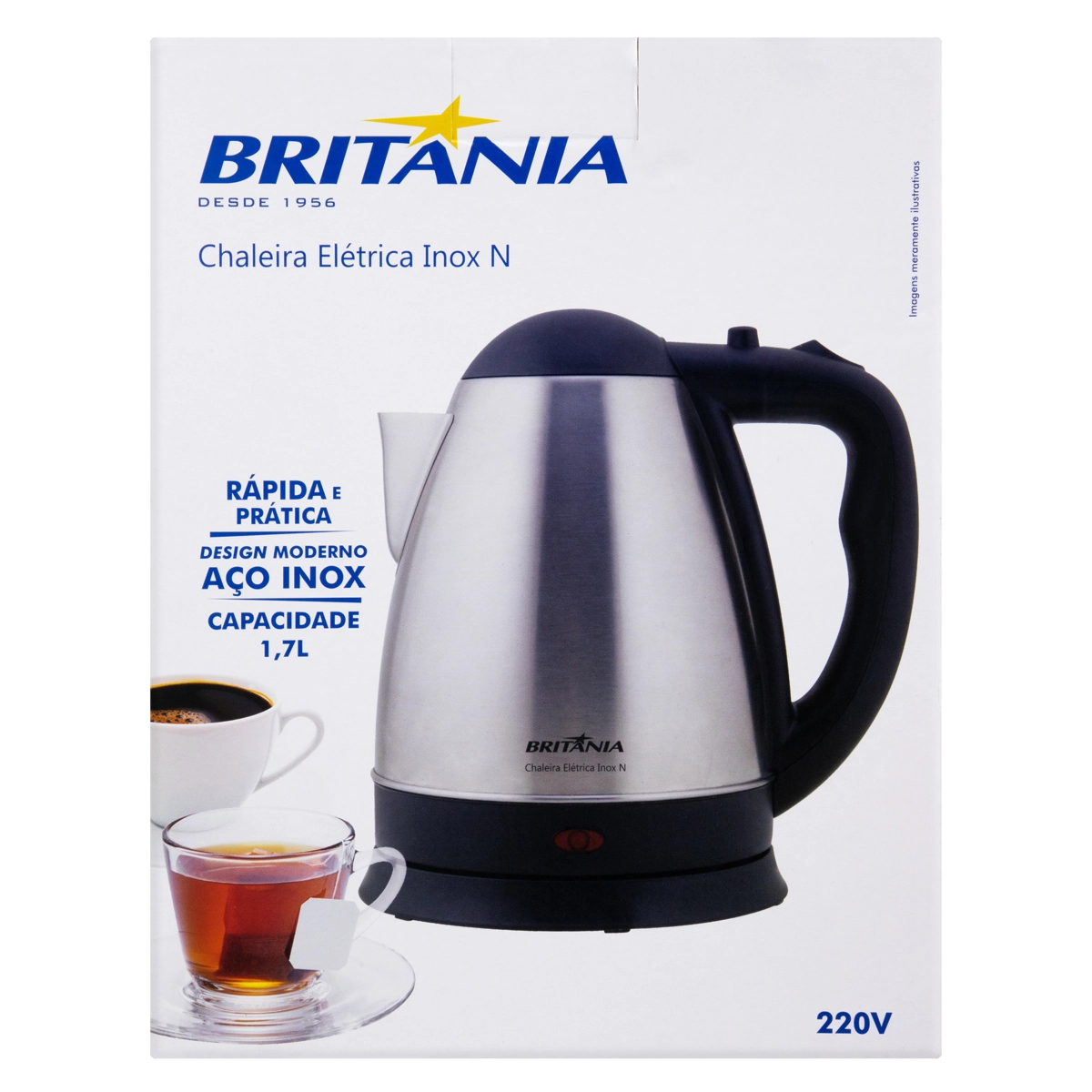 Chaleira Elétrica Inox N 1,7l Britânia 220v