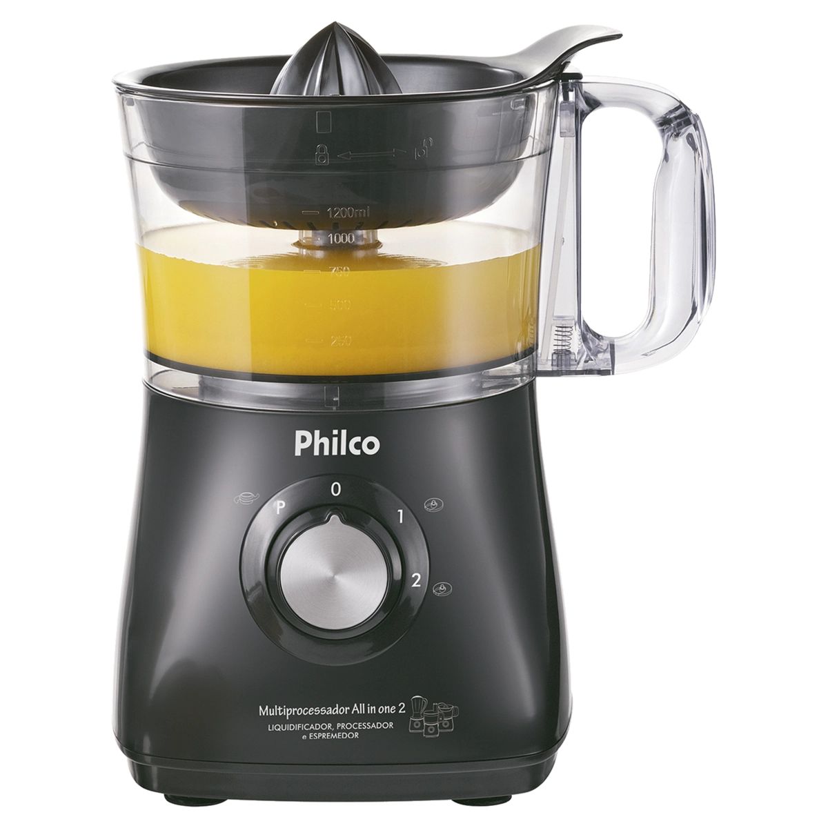 Multiprocessador Philco All In One 2 Citrus 3 em 1 800W Preto - 110V