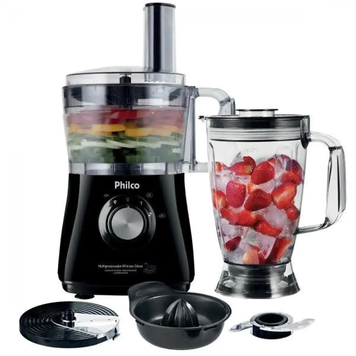 Multiprocessador Philco All In One 2 Citrus 3 em 1 800W Preto - 220V