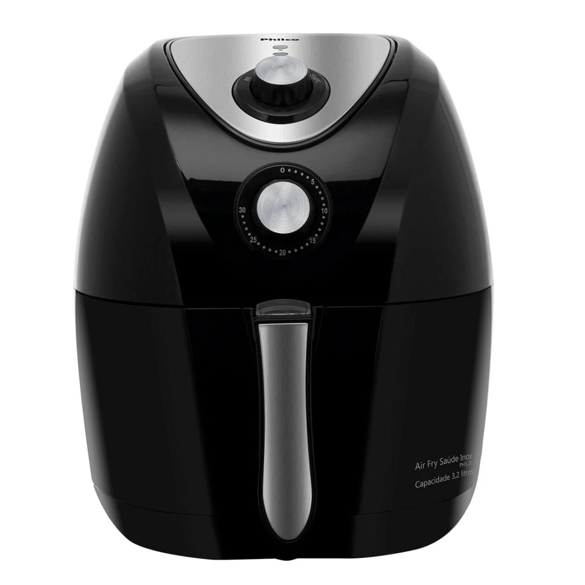 Fritadeira Elétrica Philco Air Fry Saúde Inox PH 3,2L Preto 1400W - 220V
