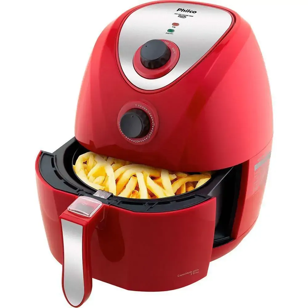 Fritadeira Philco, Air Fry Saúde, Inox PH3,2L Vermelha - 110V