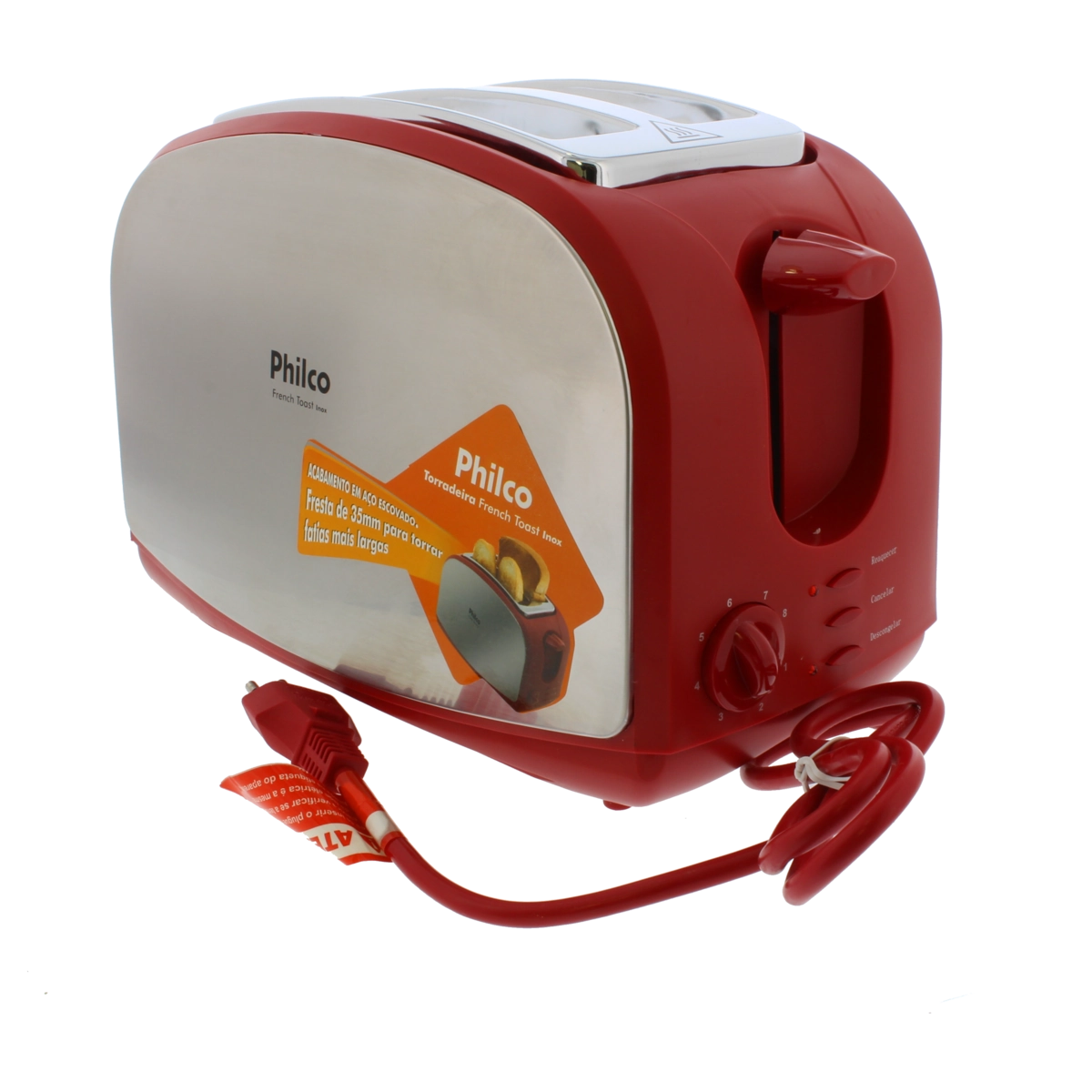 Torradeira Elétrica Vermelha French Toast Inox 900w Philco 127v