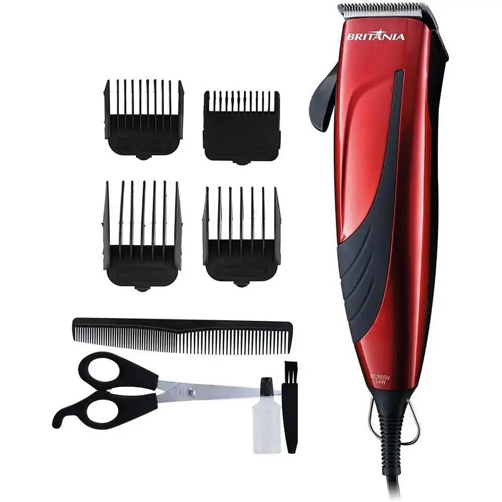 Cortador de Cabelo Britânia BCR05V, Vermelho - 110V