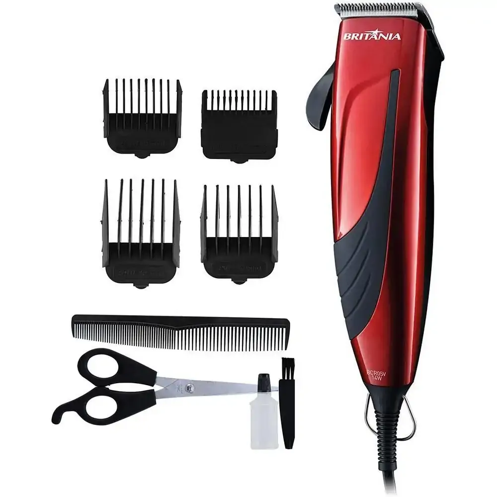 Cortador de Cabelo Britânia BCR05V, Vermelho - 220V