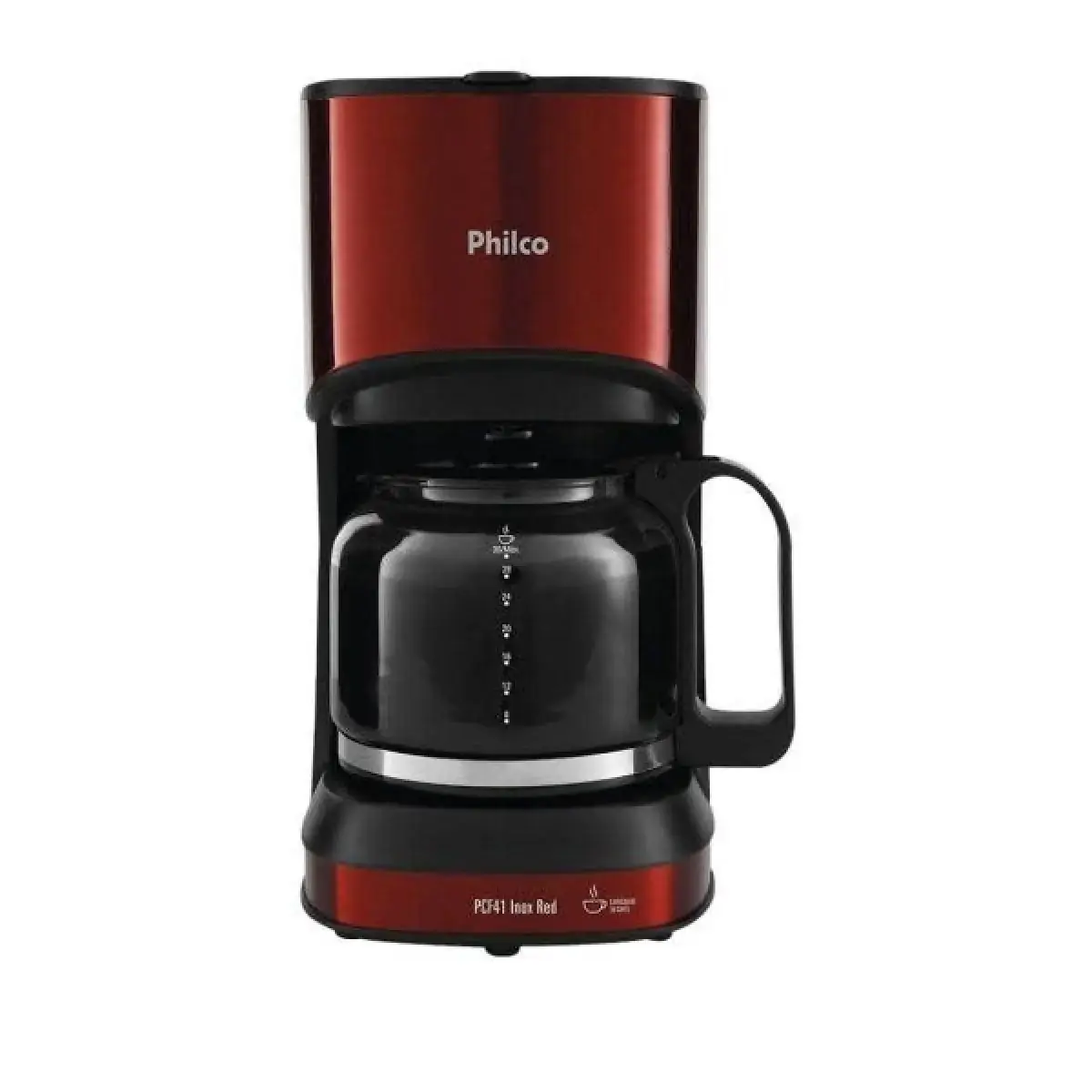 Cafeteira Elétrica Philco PCF41 Inox 110V - Vermelha e Preta 30 Xícaras