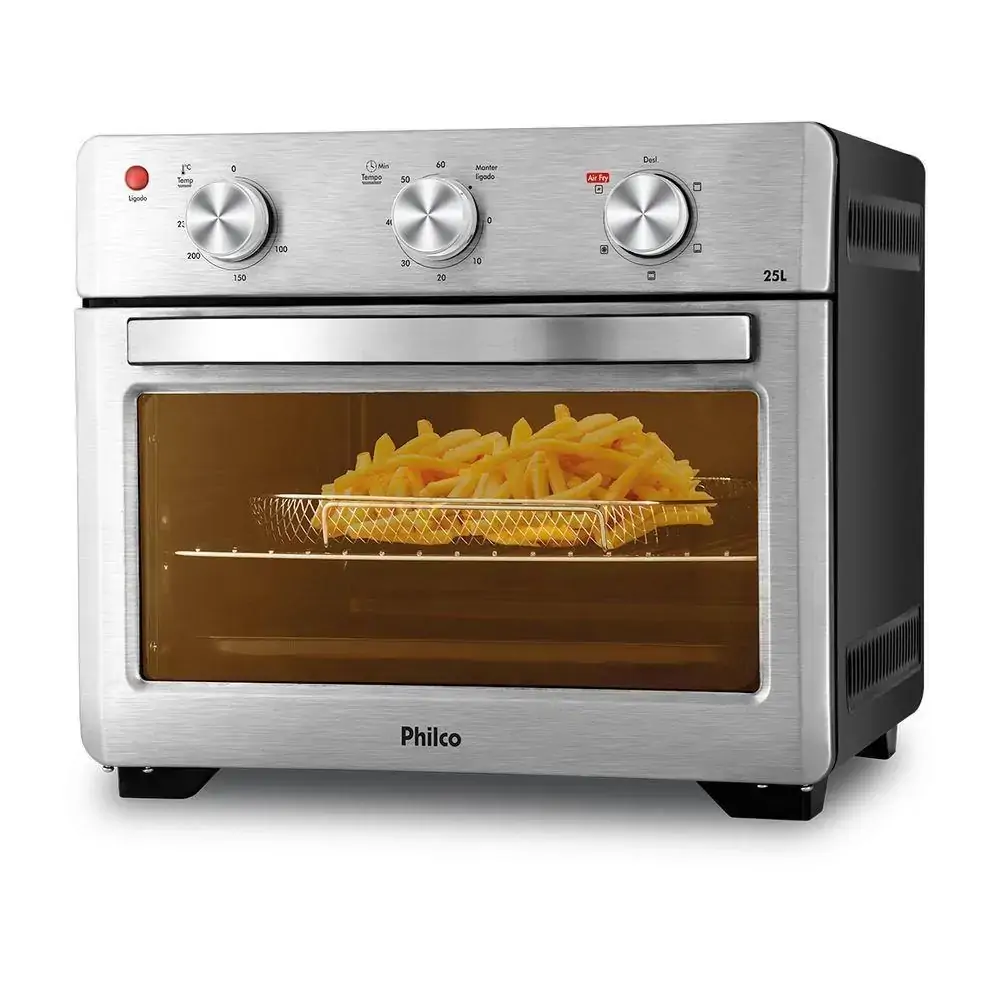 Forno Elétrico Philco PFE25I AIR FRY, 6 resistências, 1500W, Inox - 110V