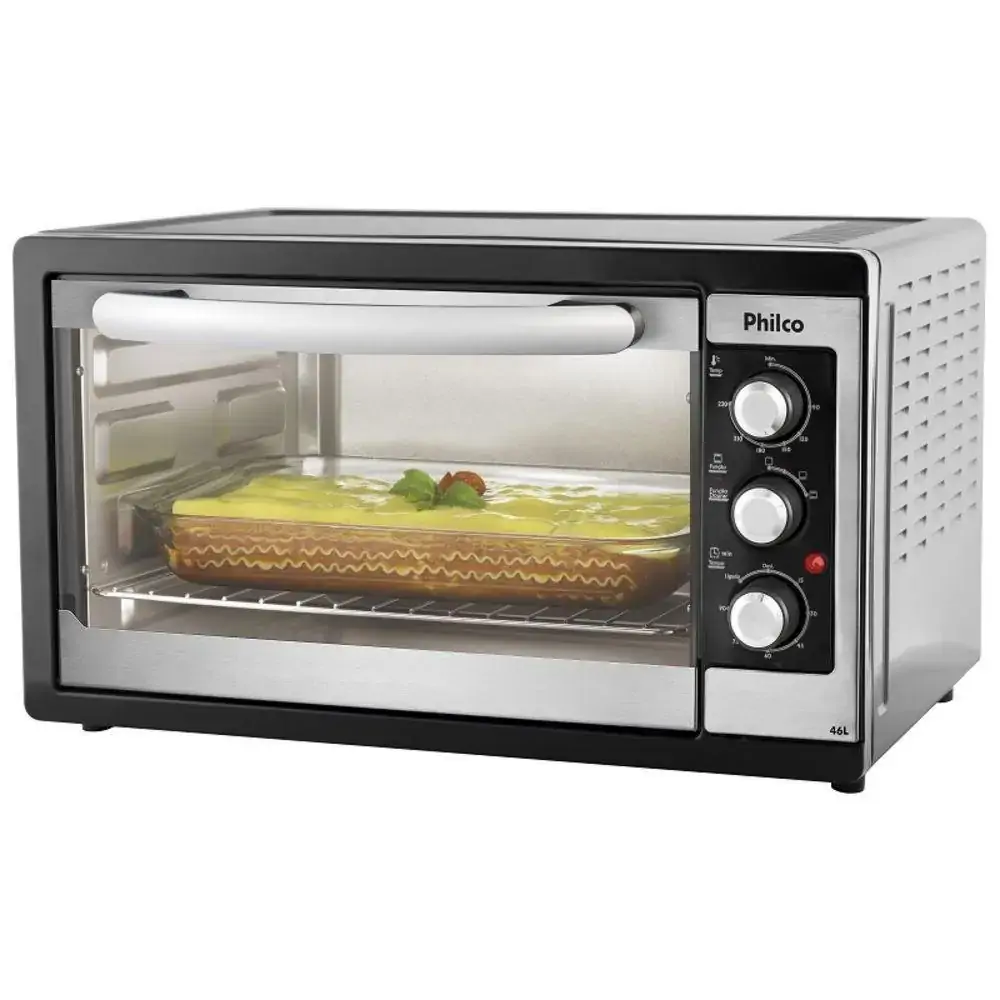 Forno Elétrico Philco 46L, Função Dourar, 1500W, Prata - 220V