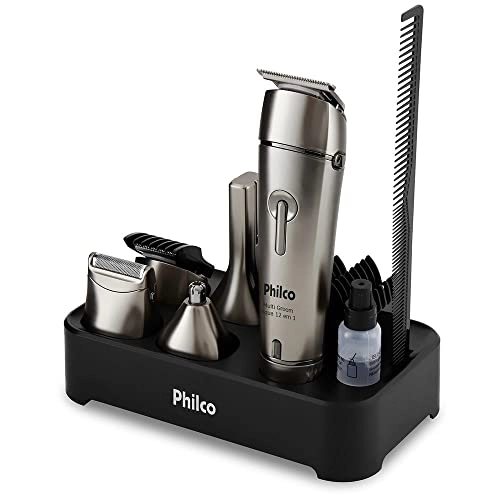 Aparador de Pelos PHILCO Multi Groom Aqua 12 Em 1 Pap03 Cinza - Bivolt