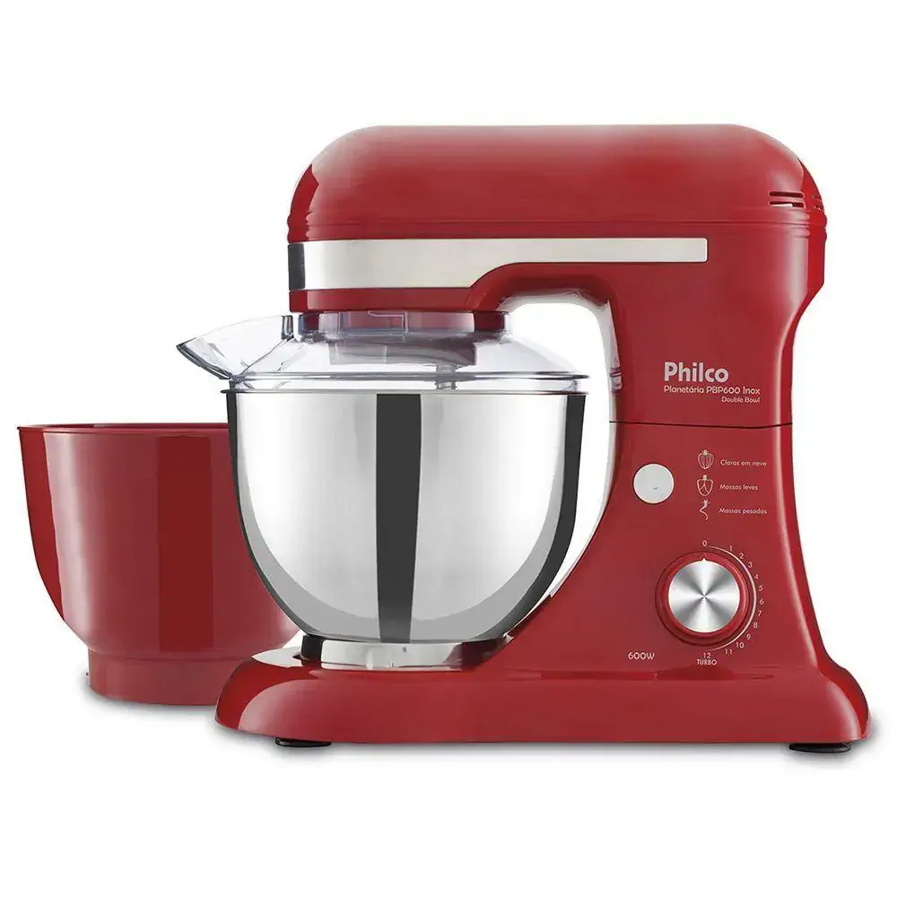 Batedeira Planetária Double Bowl Philco Vermelha 127v