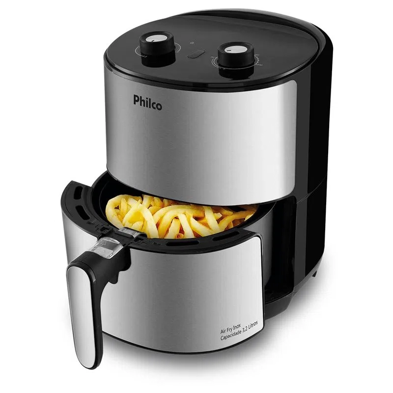 Fritadeira Elétrica Philco Air Fry PFR08PI, 3.2L, 1500W, Inox - 220V