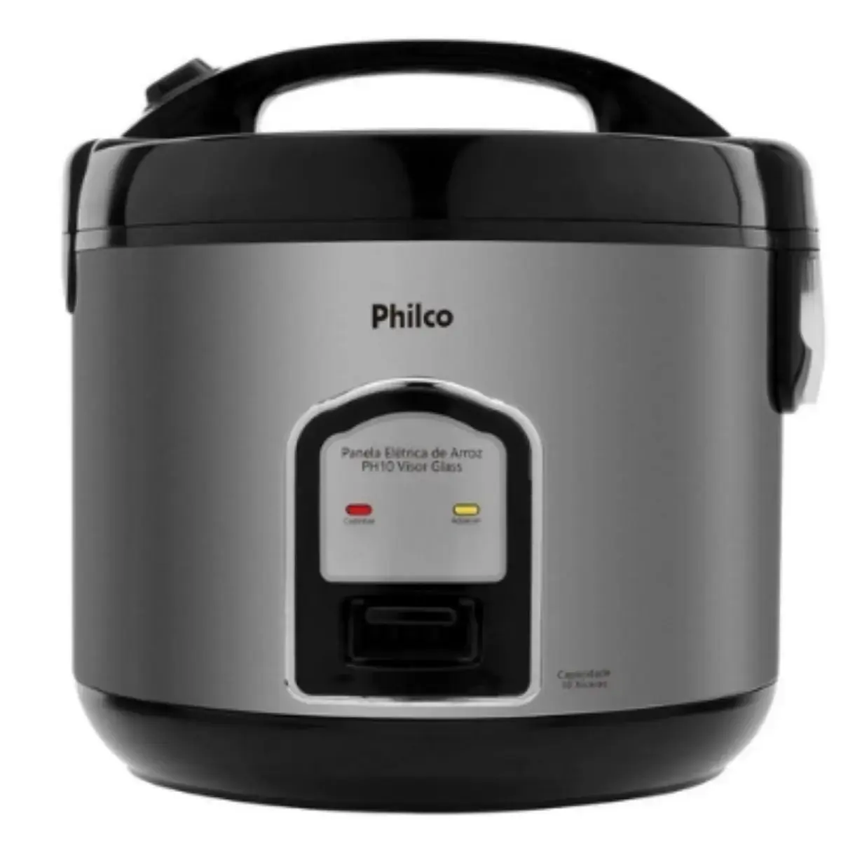 Panela Elétrica de Arroz PHILCO Inox PH10P 10 Xícaras 700W Visor Glass 110V