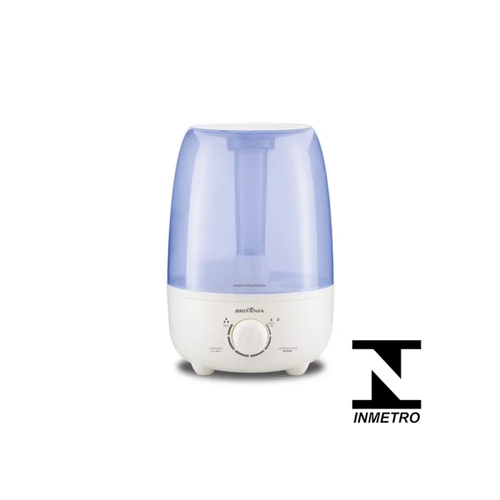 Umidificador de Ar Britânia BUD04B, Ultrassônico, 4,8L, Branco/Azul - Bivolt