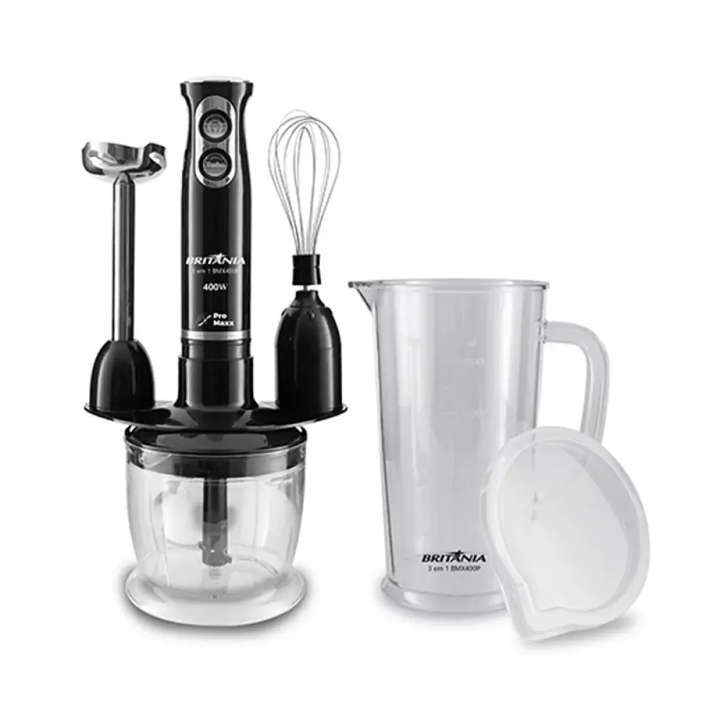 Mixer BRITANIA Preto 3 EM 1 BMX400 110V