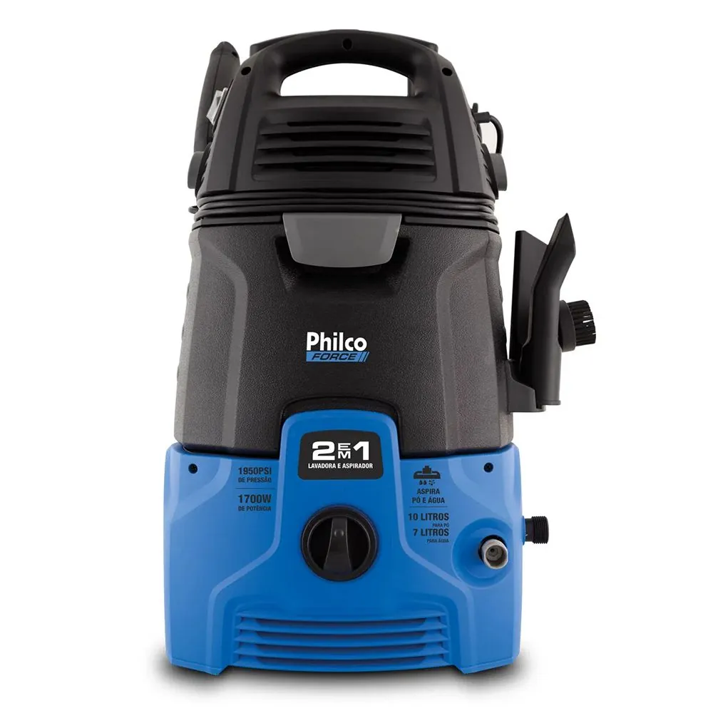 Lavadora De Alta Pressão E Aspirador Philco Force Azul 2 Em 1 127v Plas4000