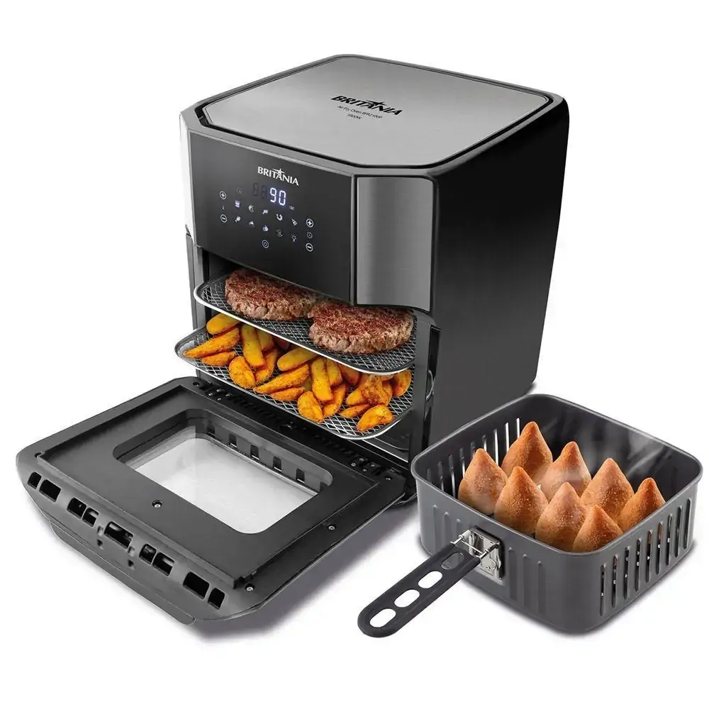 Fritadeira Elétrica Britânia Air Fry Oven 12 Litros Preto 127V BFR2100P 063801064 - 110V