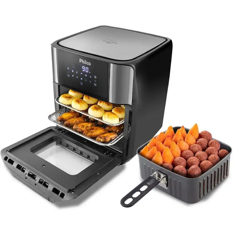 Fritadeira Air Fry Philco Oven PFR2200P, 1800W, 12L, 3 em 1, 2 Andares - 110V