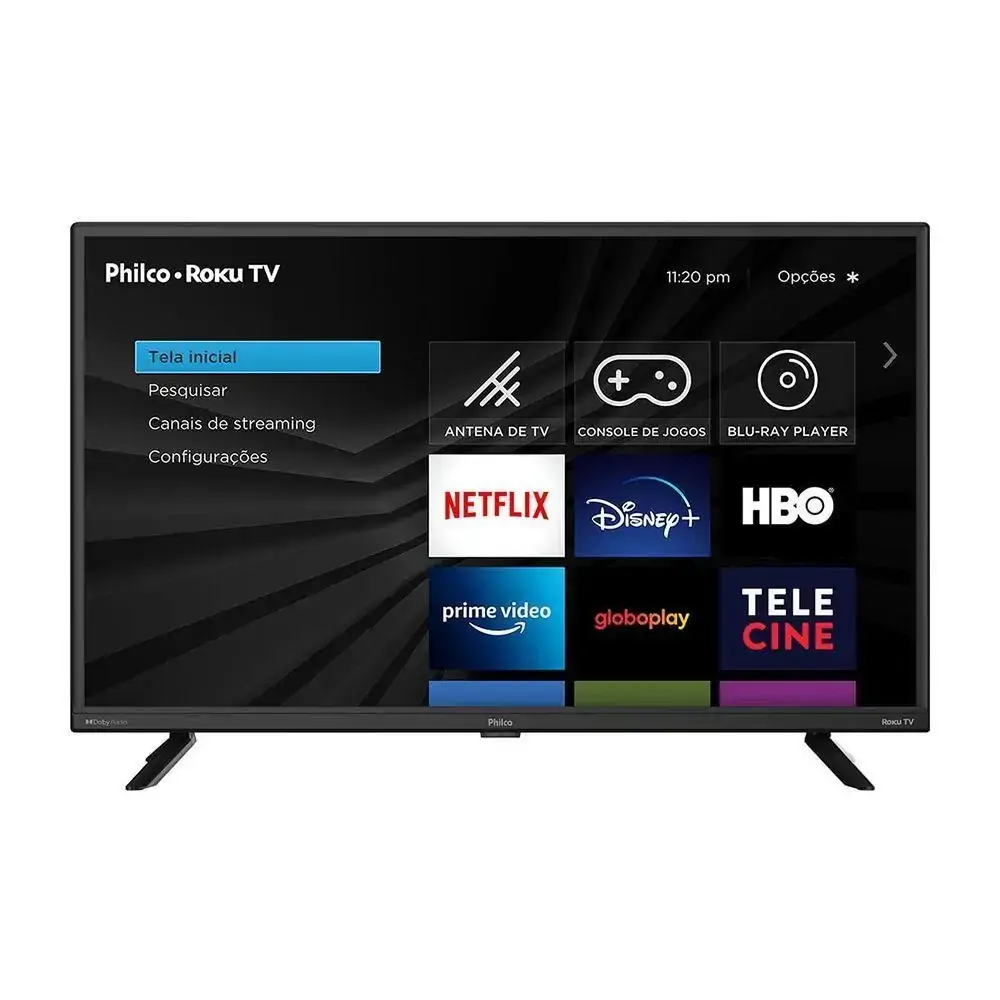 Smart TV LED 32 HD Philco Roku TV Quad-core Dolby Audio Midia Cast Wi-Fi HDMI USB Bivolt PTV32G70R
