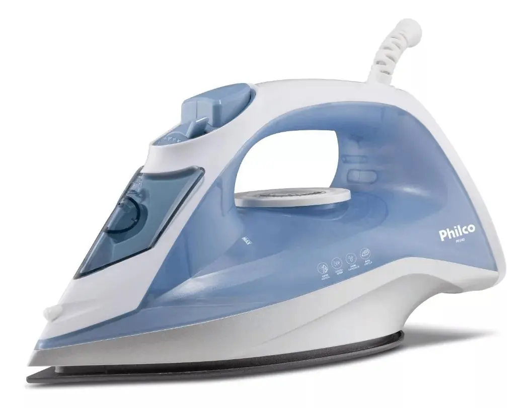 Ferro De Passar Roupa A Vapor Philco Pfv40 Azul E Branco