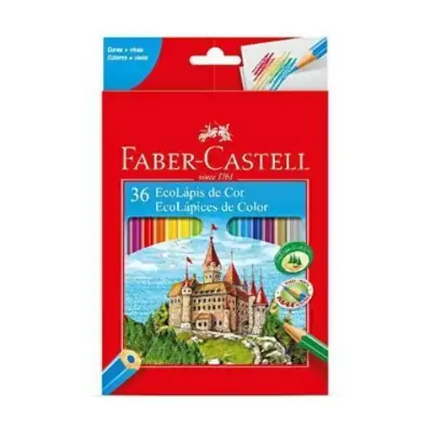 EcoLápis de Cor Sextavado 36 Cores Faber Castell