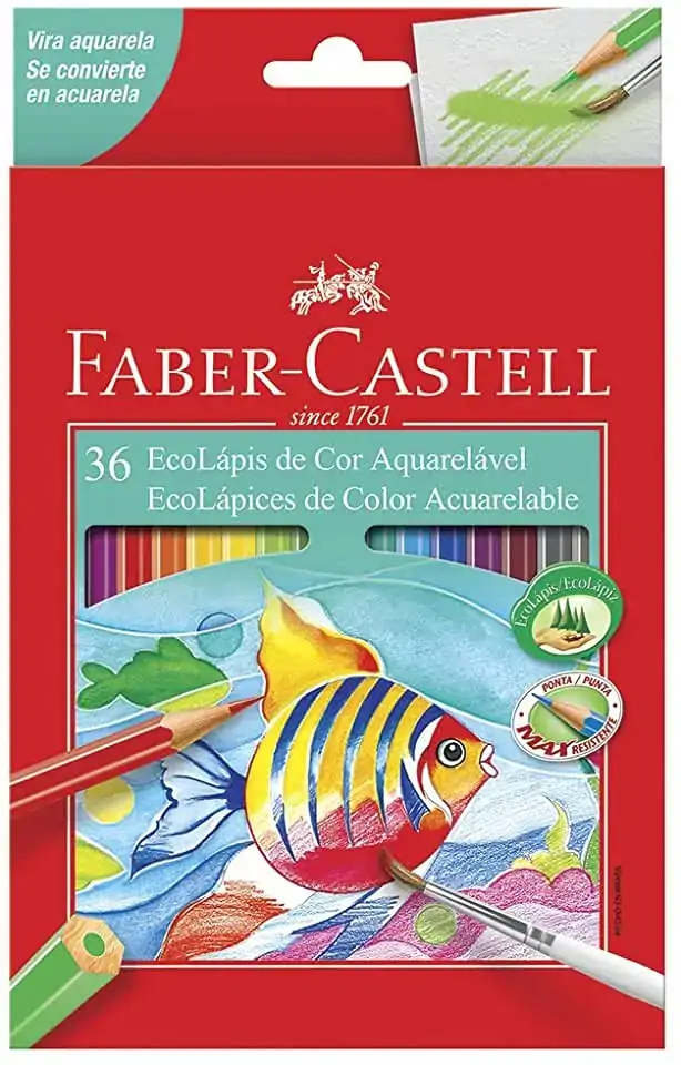 Faber Castell Ecolápis Aquarelável 36 Cores