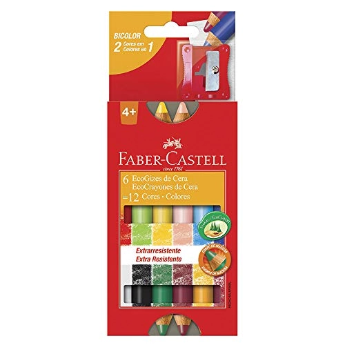 Giz Cera F Castell C/6 Bicolor