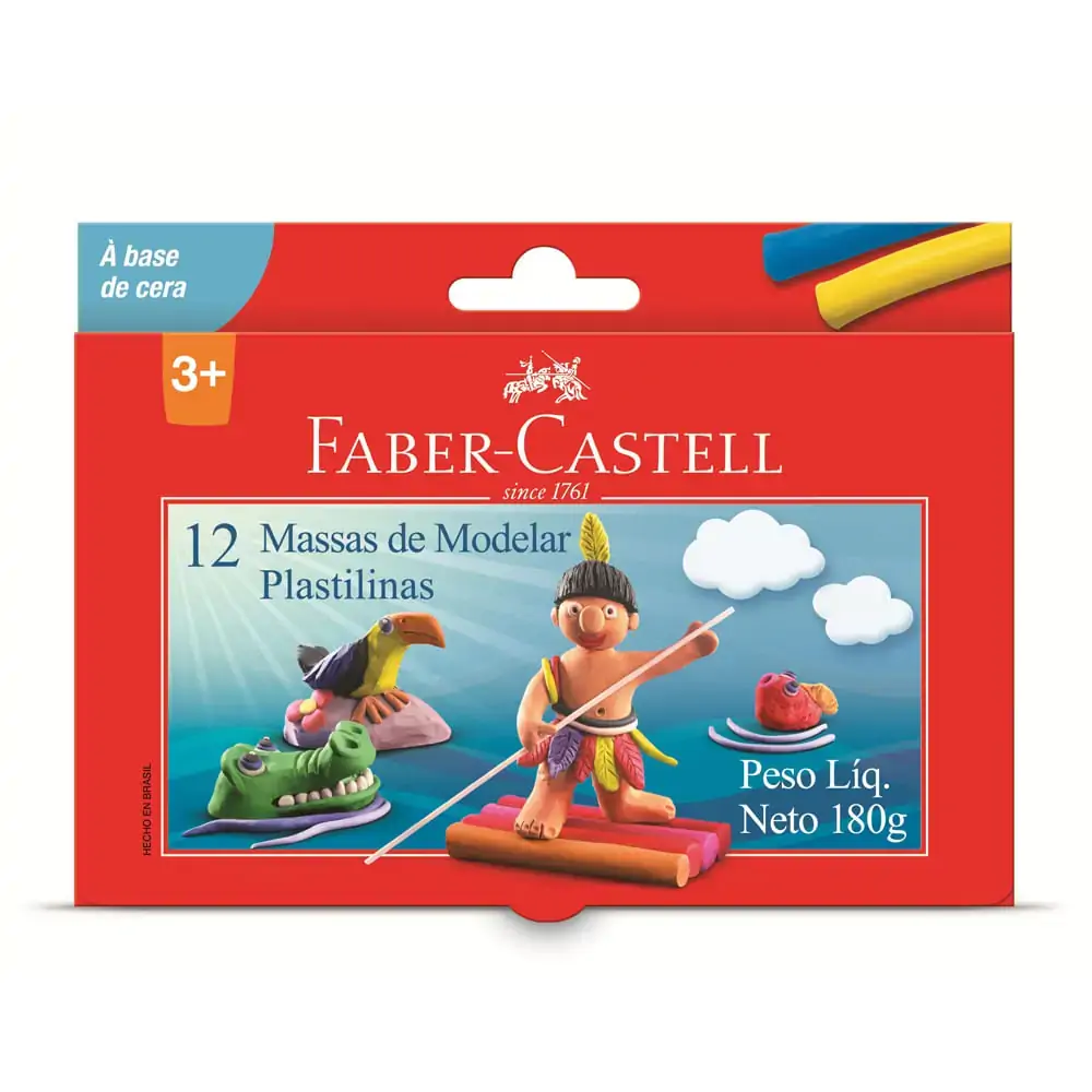 Massa De Modelar Faber Castell Caixa 180g 12 Unidades