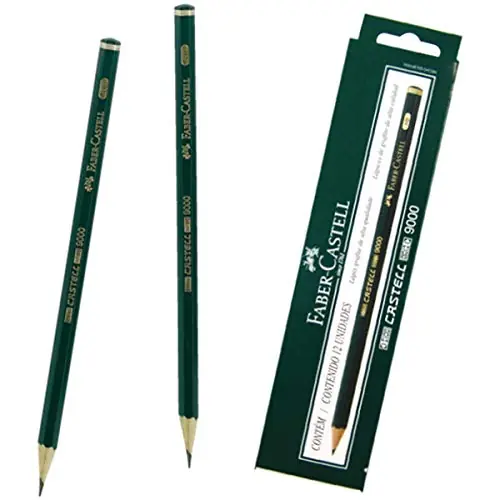 Lápis Preto Técnico 4b Sextavado 9000 Faber Castell Cx 12...