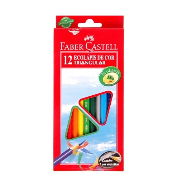 Faber Castell Ecolápis Triangular 12 Cores