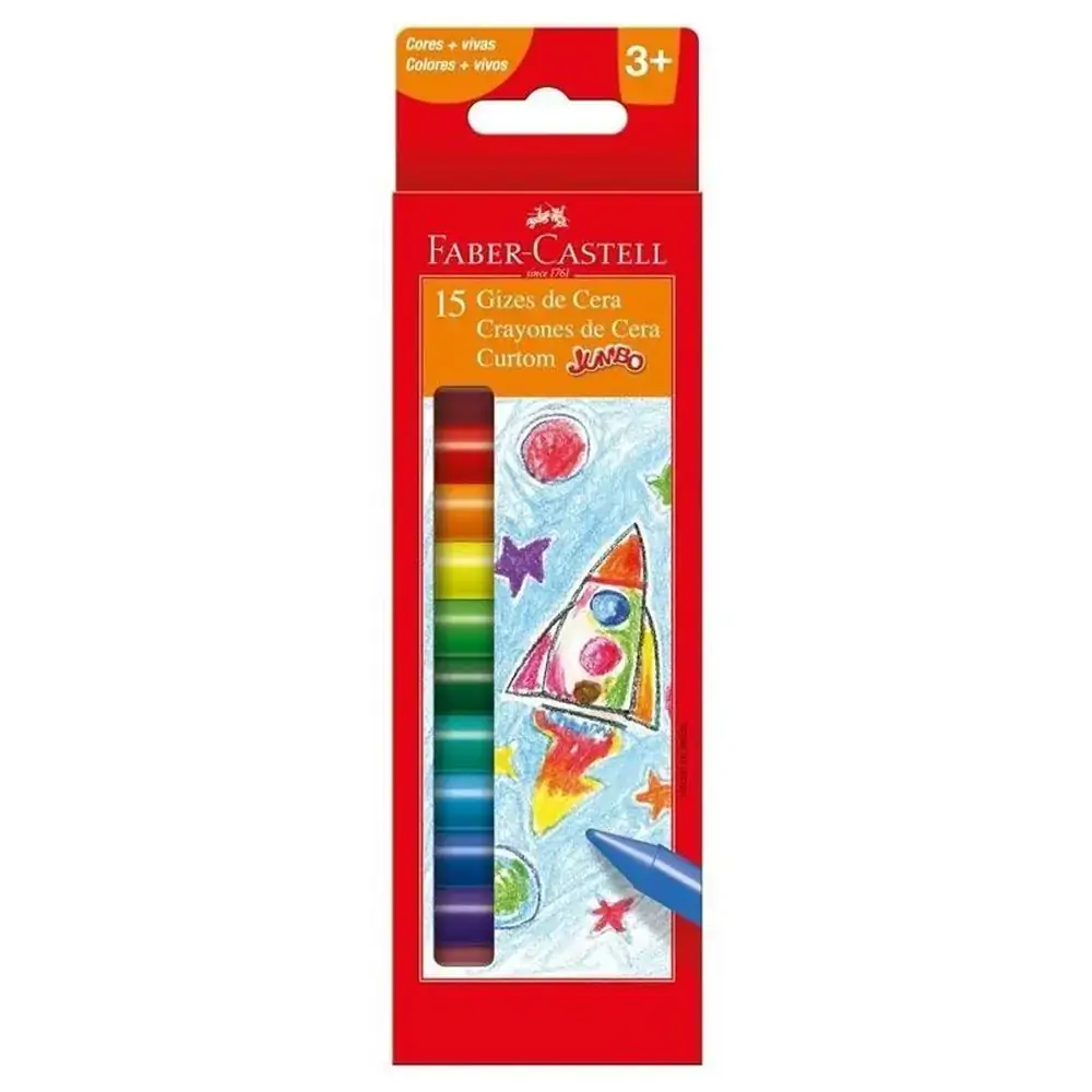 Giz De Cera Faber Castell C/15 Cores