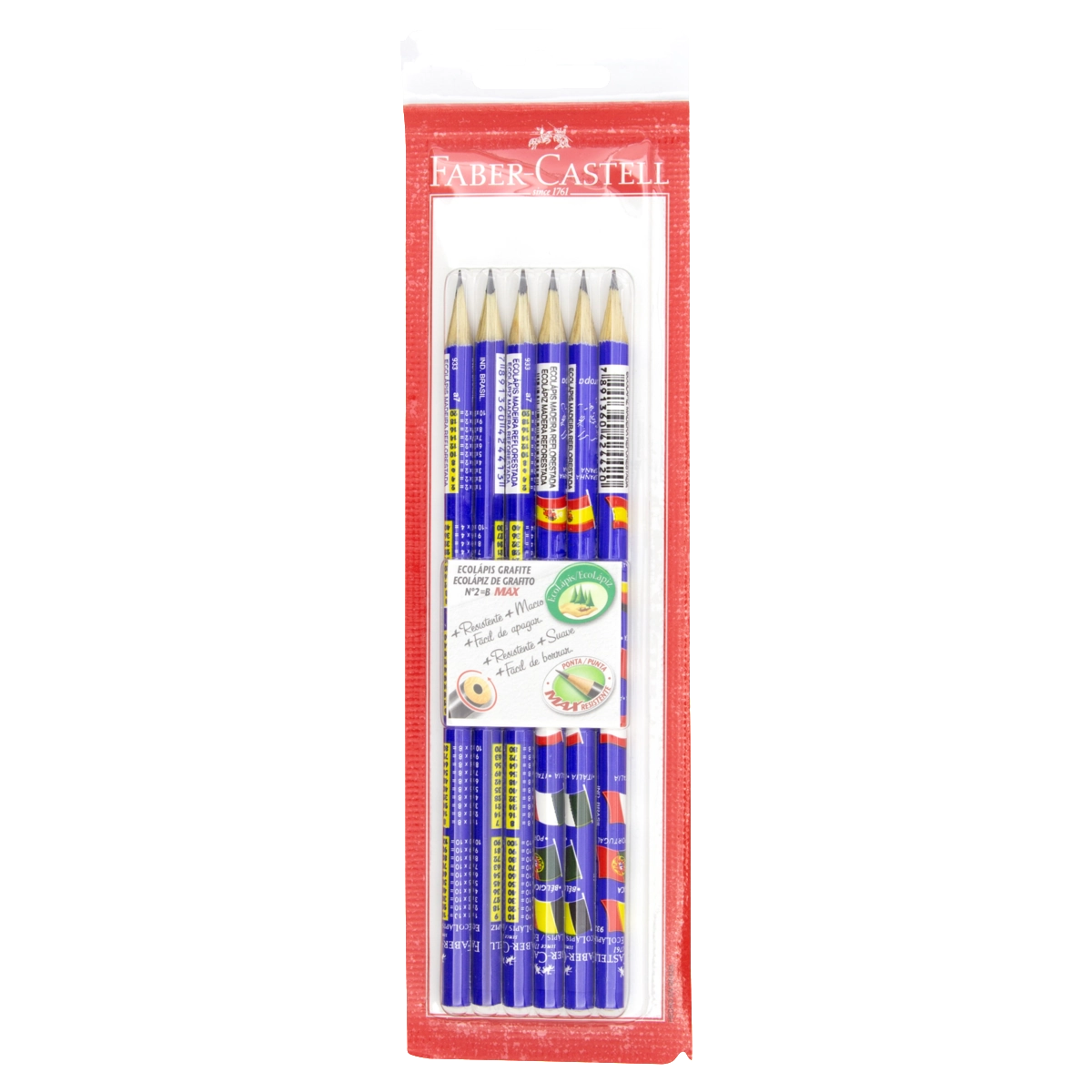 Ecolápis Grafite B N 2 Tabuada Faber Castell Max 6 Unidades
